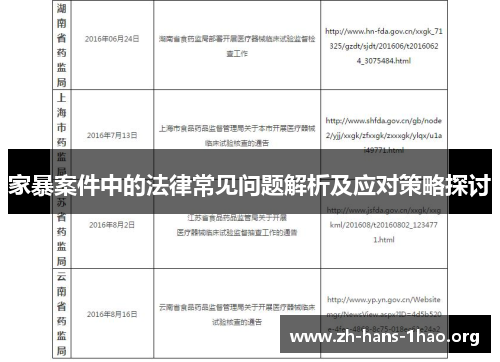 家暴案件中的法律常见问题解析及应对策略探讨