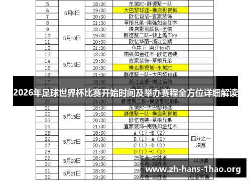 2026年足球世界杯比赛开始时间及举办赛程全方位详细解读 2026年足球世界杯比赛开始时间及举办赛程全方位详细解读